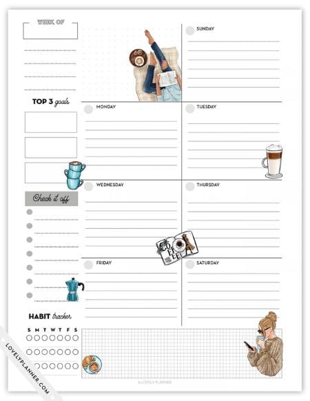 Coffee Weekly Planner