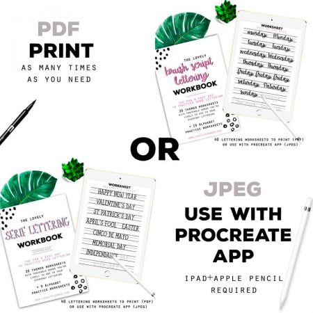 Sans Serif Lettering - 30 Practice Worksheets for Procreate & Print –  Lovely Planner